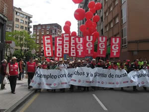 Protestas en Oviedo y Gijón contra el ajuste económico