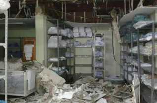 El techo del cuarto de lencería del Centro Materno Infantil del HUCA se desploma