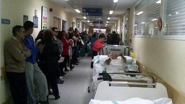 Foto tomada en el hospital de Toledo la segunda semana de enero (foto.Plataforma Defensa Sanidad Pública)